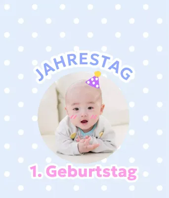Eine niedliche Babyparty mit Babyfotos und buntem Text