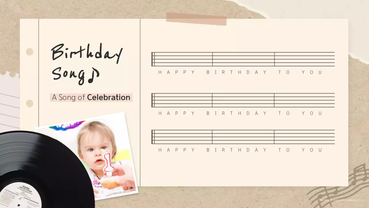 베이지색 소박한 생일 초대장 프레젠테이션