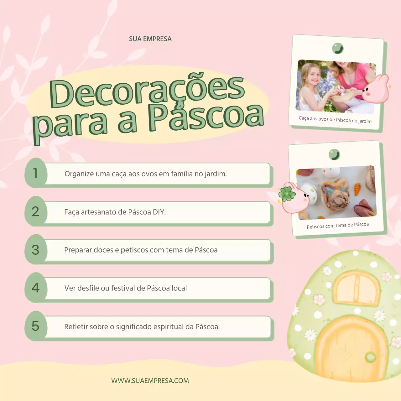 Verde Bege Clássico Páscoa Guia de Decoração de Casa