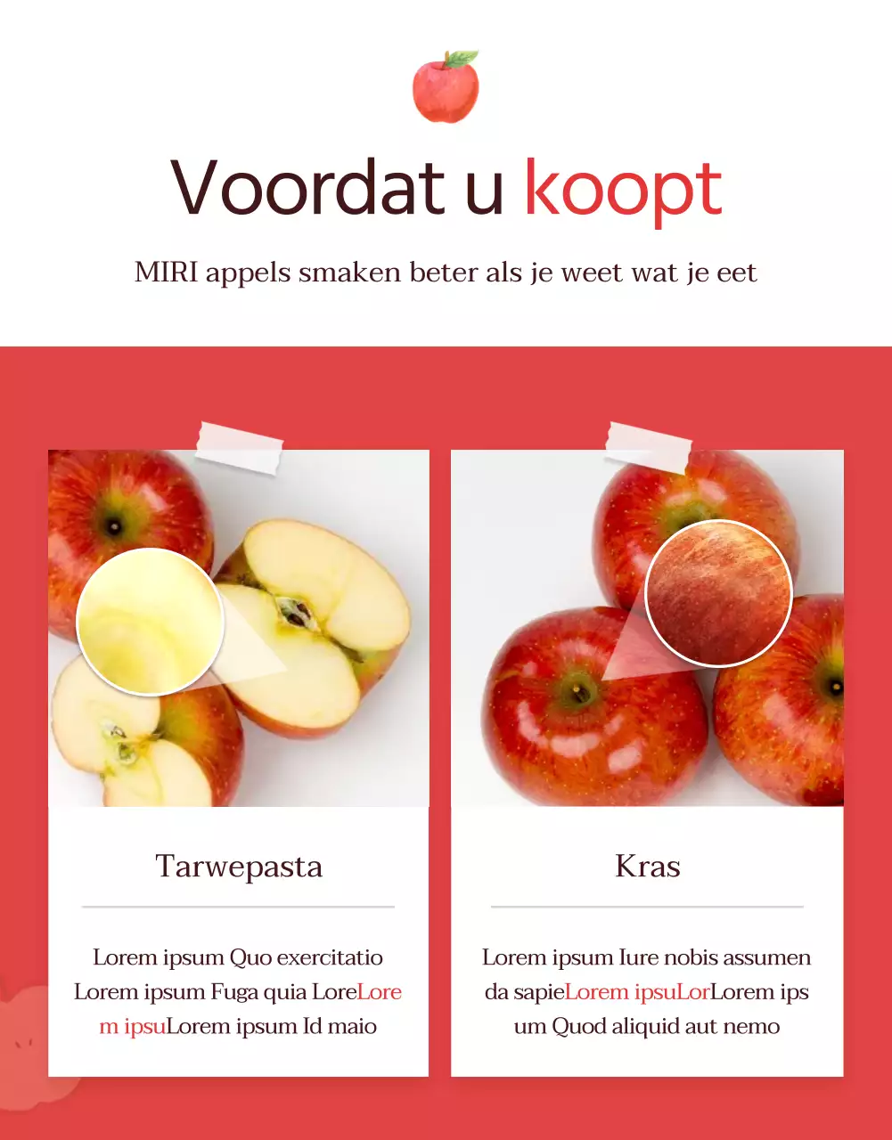 De verkoop van rode en grijze natuurconceptappels bevorderen