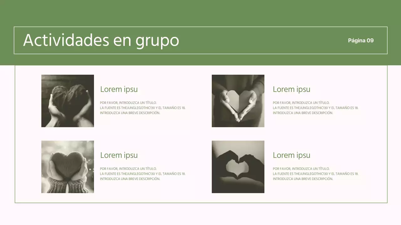 Informes sencillos, verdes y rosas para ONG