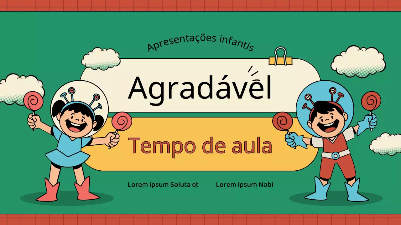 Planos de aulas para crianças vintage em verde e amarelo