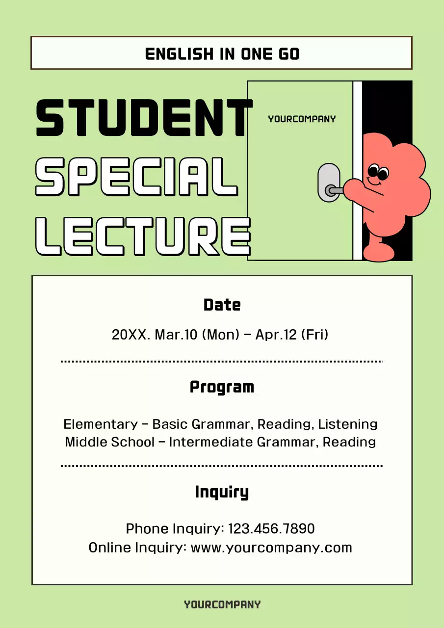 Green Simple Student Lecture Poster