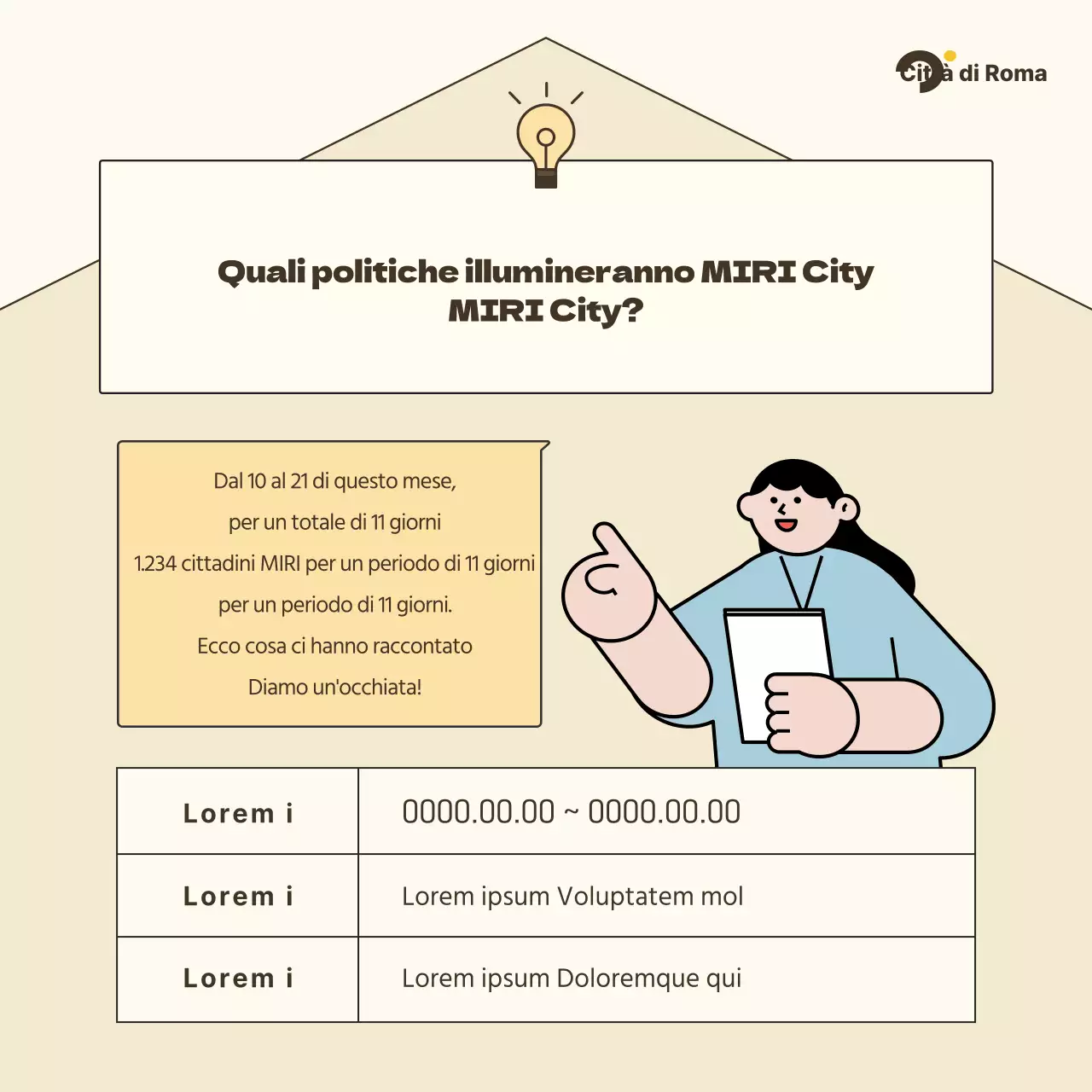 Una semplice guida alla discussione civica, in avorio e azzurro.