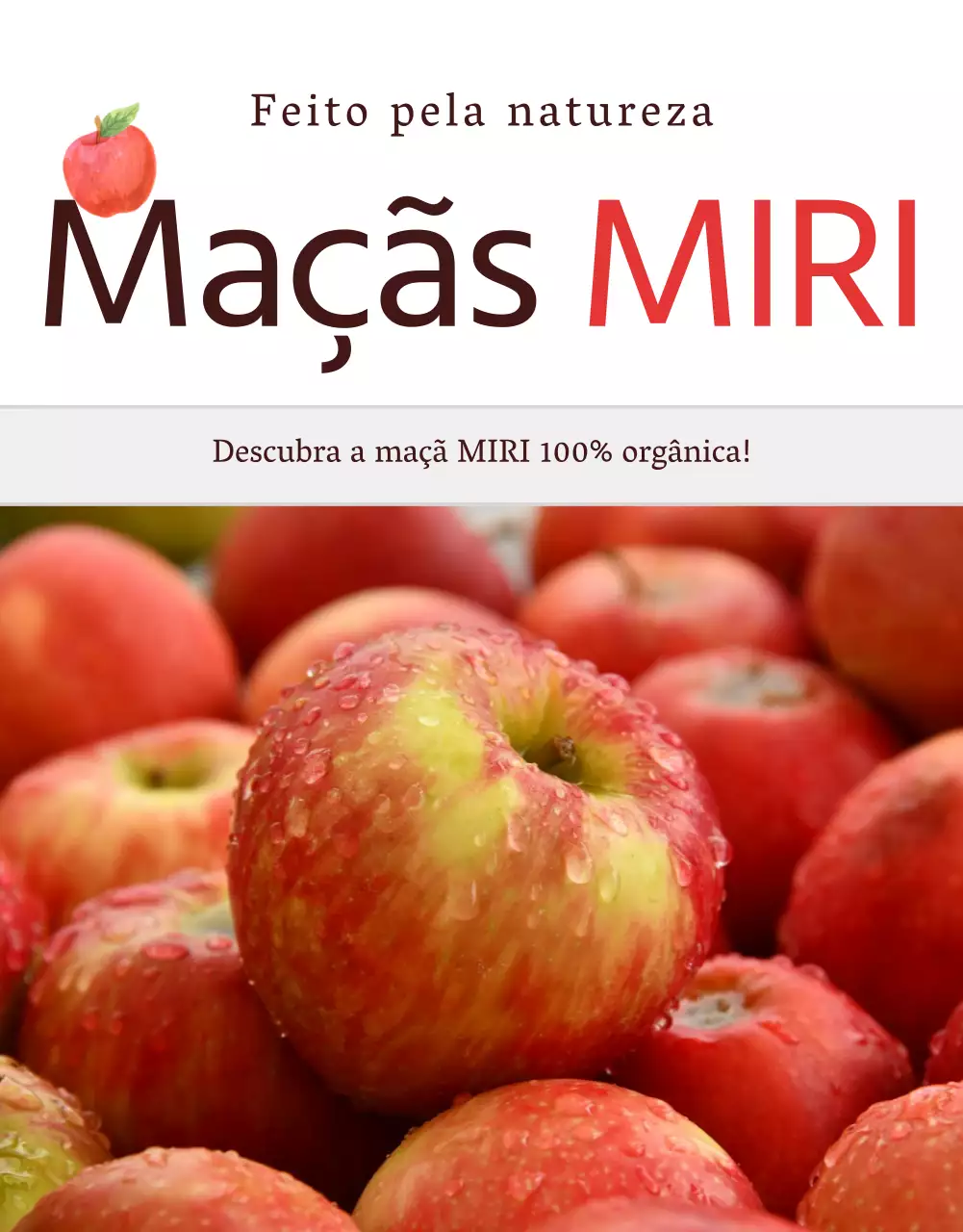 Promover a venda de maçãs vermelhas e cinzentas de conceito natural