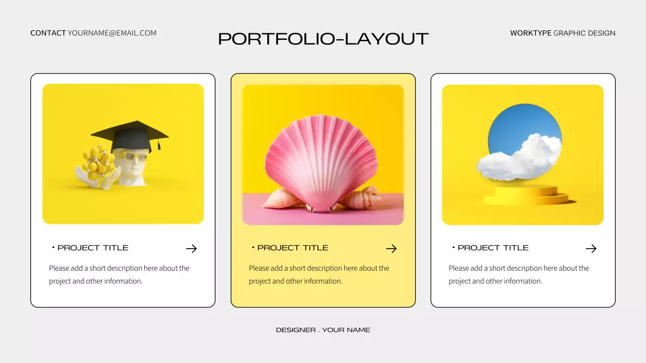 옐로우 모던 디자인 포트폴리오 프레젠테이션