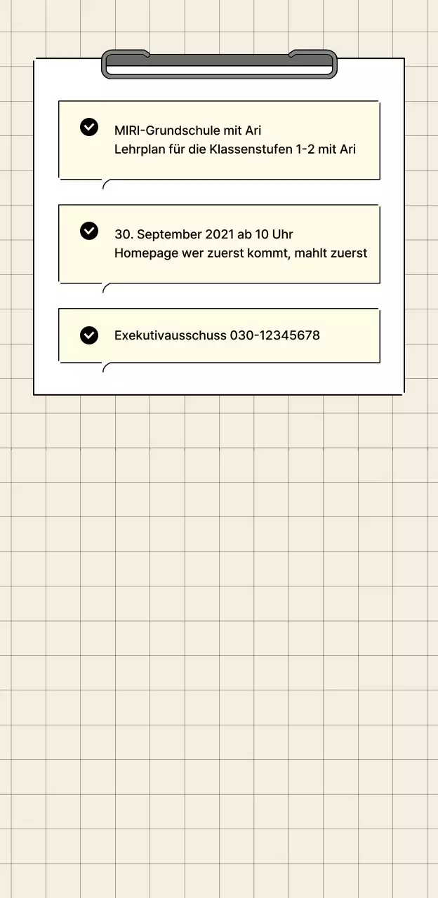 Gestaltung einer Zulassungsmesse mit einem Memo-Board-Konzept