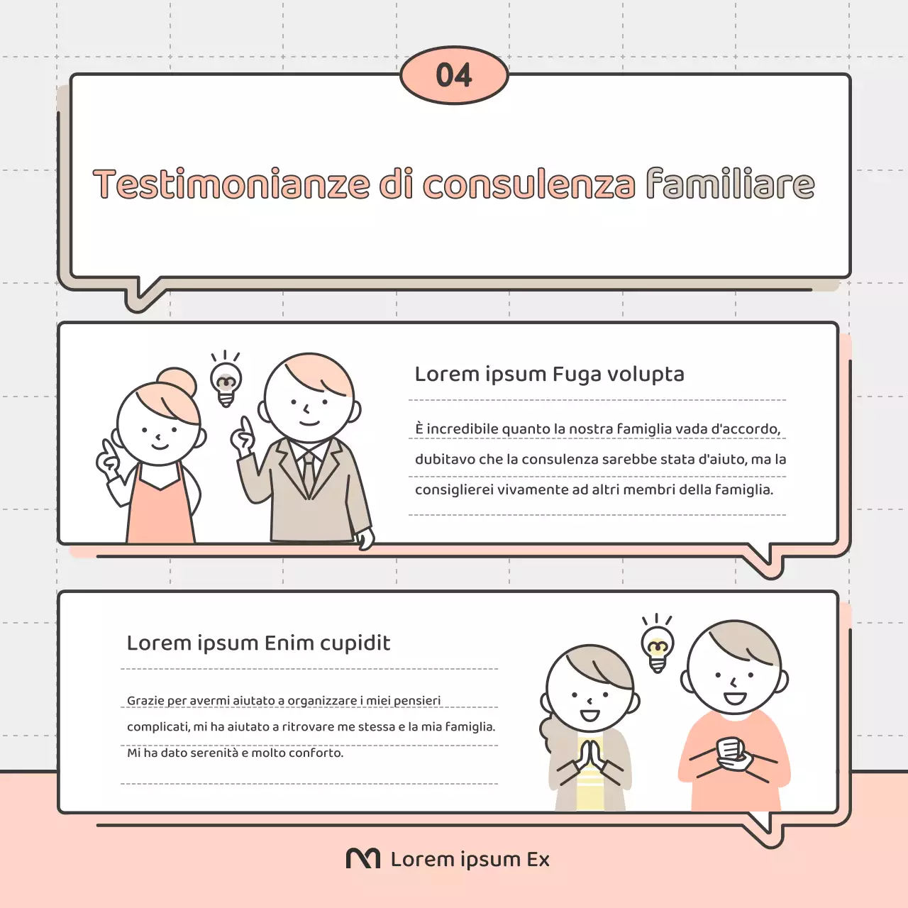 Una semplice proposta di reclutamento di consulenti familiari in rosa e beige