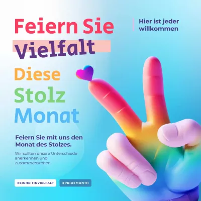 Himmelblau und Regenbogen Trendy Diversity Pride Month Werbung