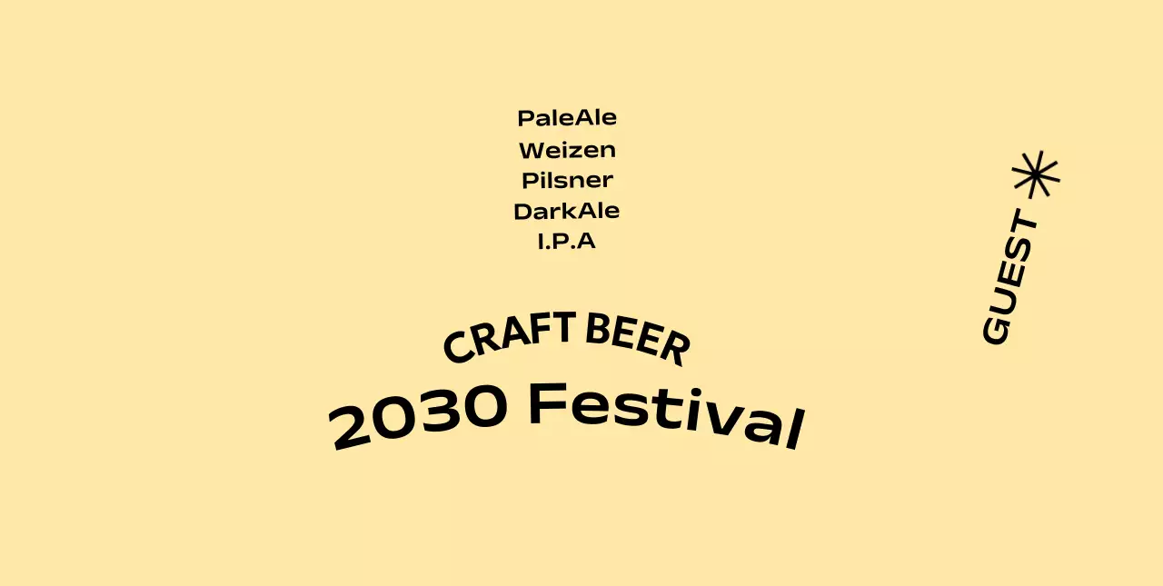 Simple concept for a craft beer festival with a monochromatic background and gothic font