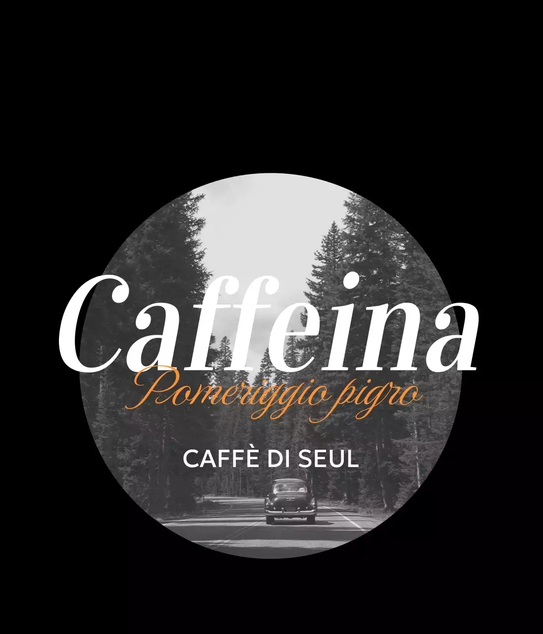 Cornice circolare nera e arancione merce d'epoca