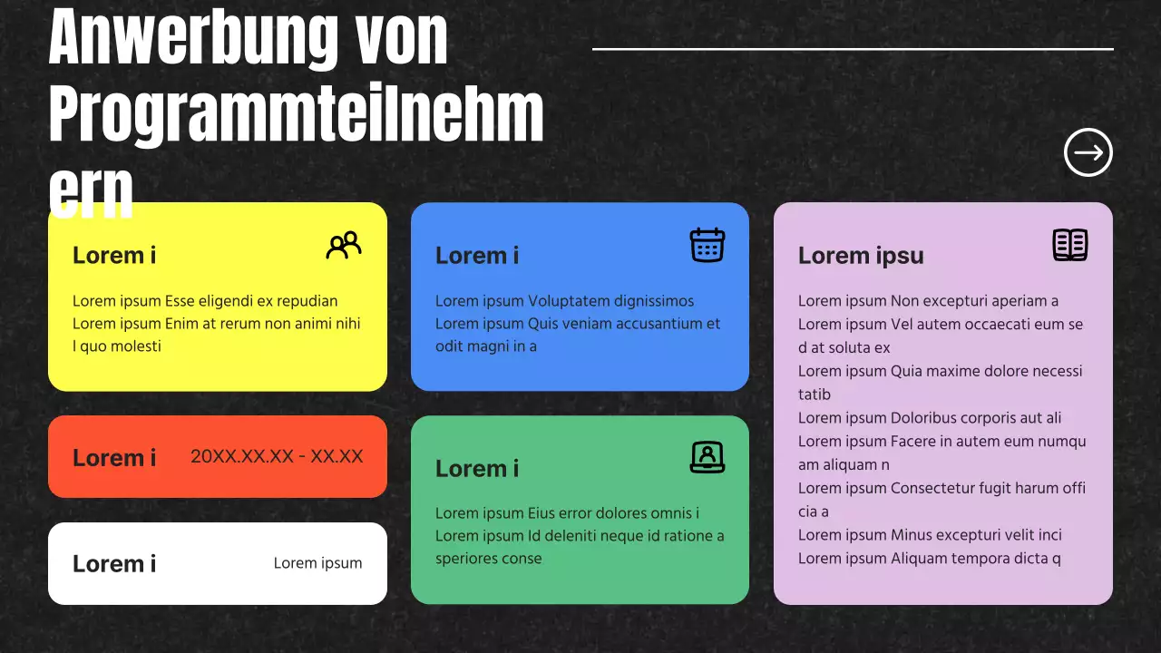 Schwarzer und regenbogenfarbener Pop-Art-Teilnehmer Bewerbungsanschreiben
