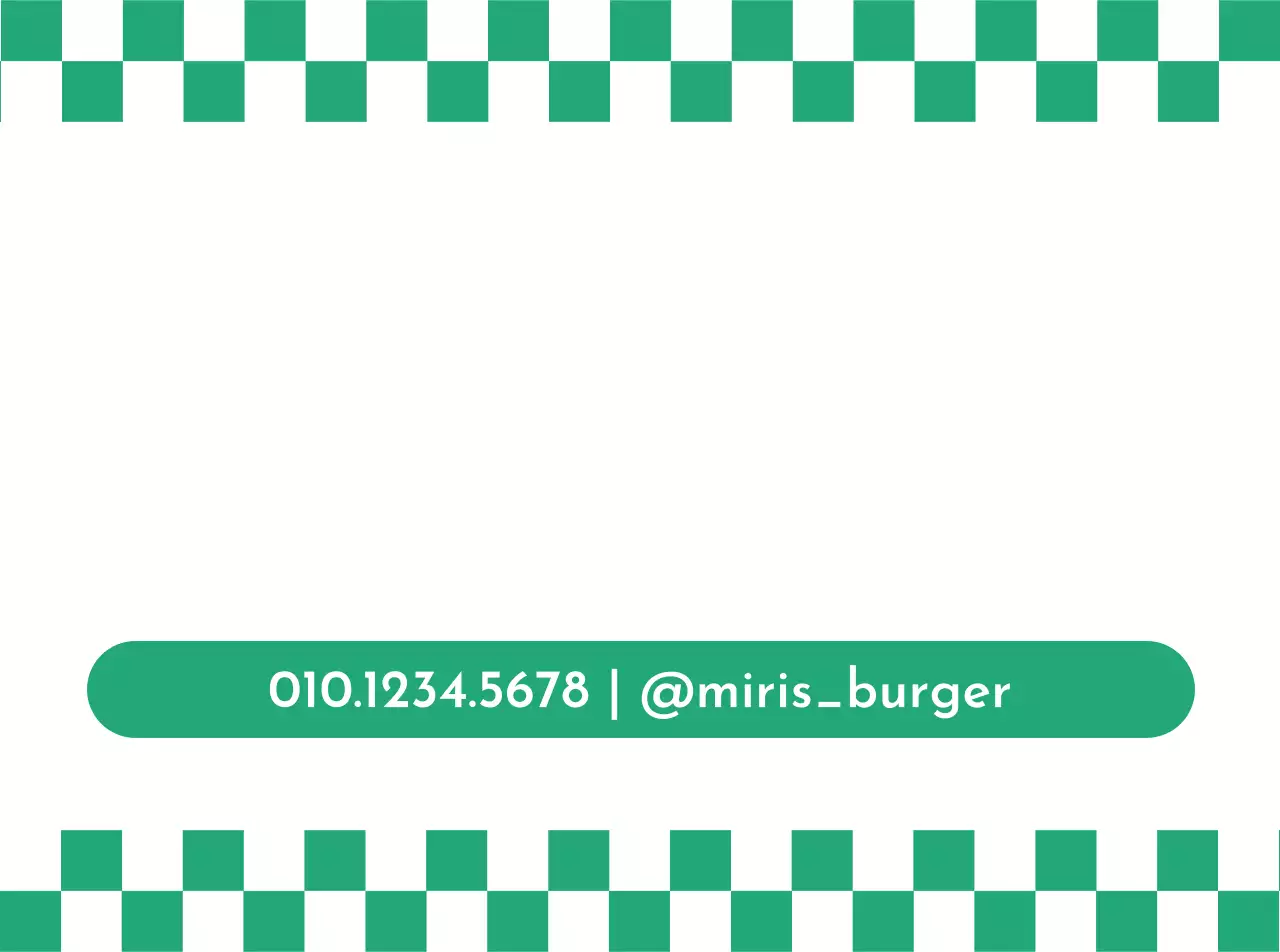 Promosikan tempat makan burger bercentang hijau-merah Anda