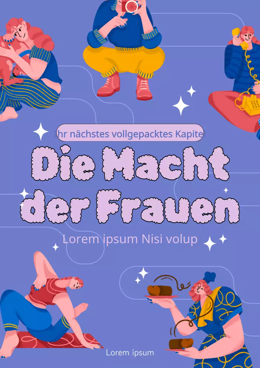 Werben Sie für den Frauentag in Lila und Blau