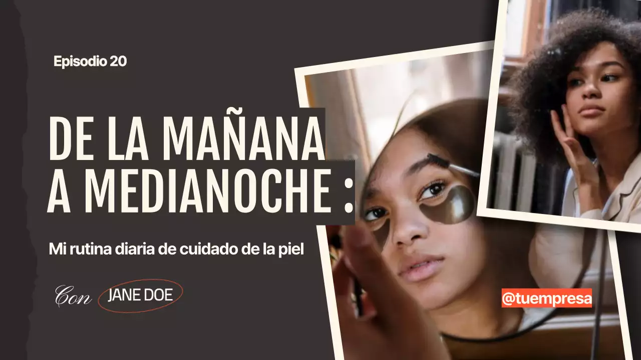 Rutina de cuidado de la piel marrón y beige