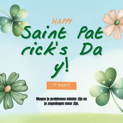 Hemelsblauwe en groene charmante campagne voor St. Patrick Day