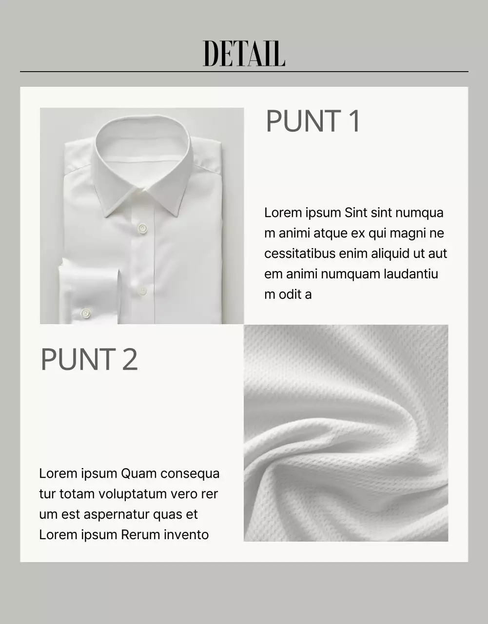 Moderne mode detailpagina advertentie in beige