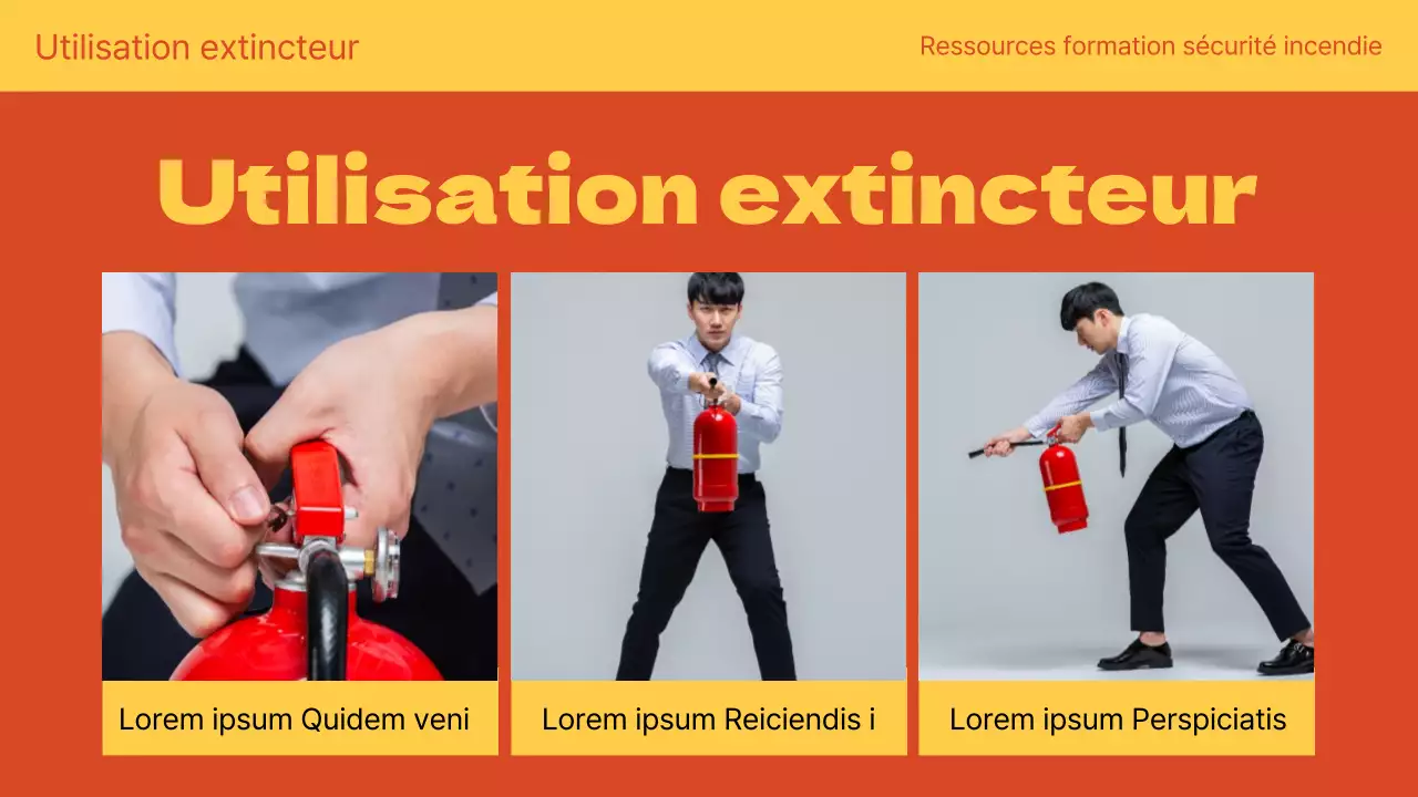 L'orange et le jaune expliquent la formation à la sécurité incendie d'une manière mignonne