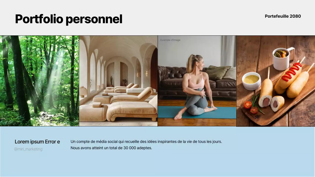 Un portfolio simple de demandeur d'emploi en blanc et bleu clair