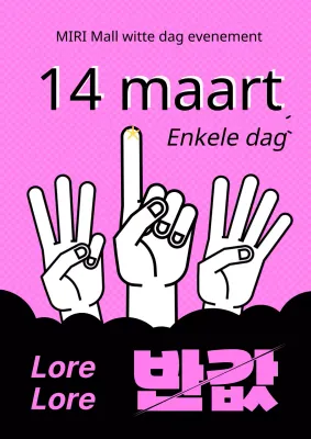 Simpel Wit Dag half-af aanbieding in roze en zwart