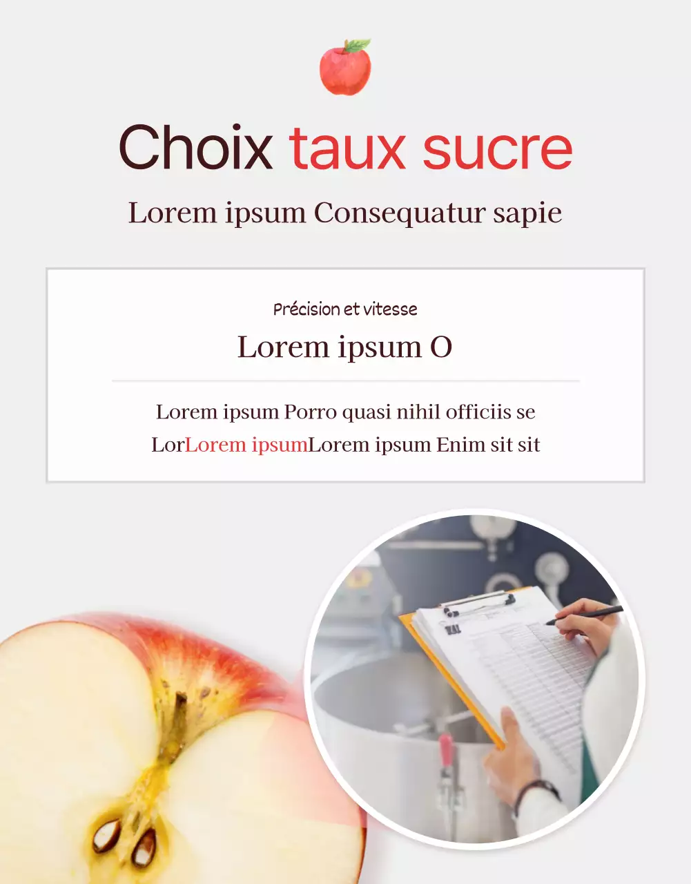 Promouvoir la vente de pommes rouges et grises de type "natural concept".