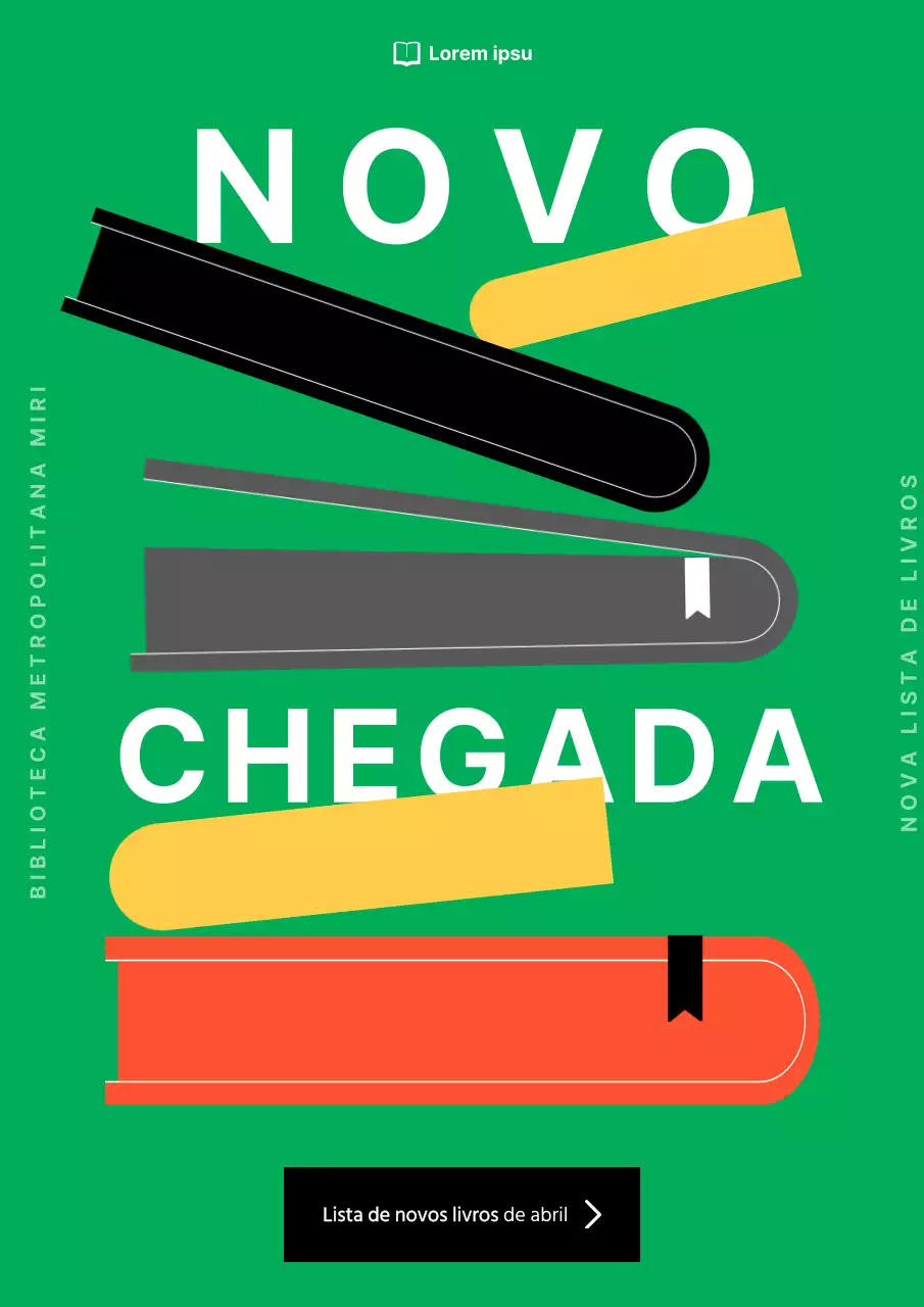 Anúncio de livro moderno em verde e branco
