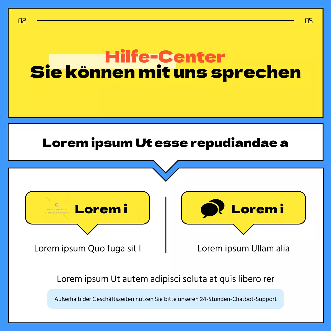 Wie man einen einfachen gelben und blauen Chatbot-Kundendienst-Leitfaden verwendet