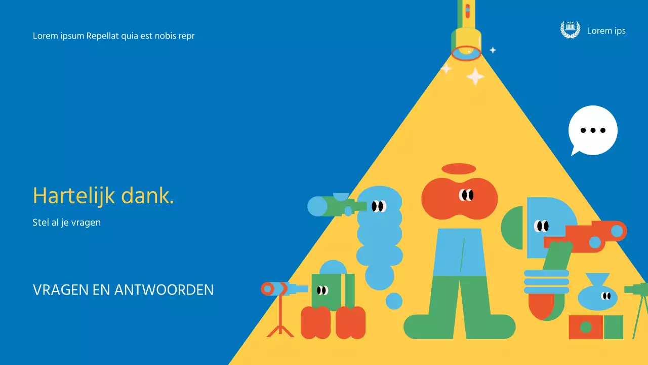 Geel en blauw universitair oriëntatiemateriaal voor nieuwe studenten