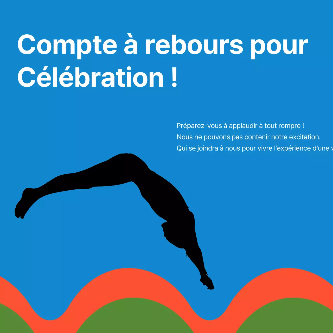 Modèle moderne de promotion du sport en orange et bleu
