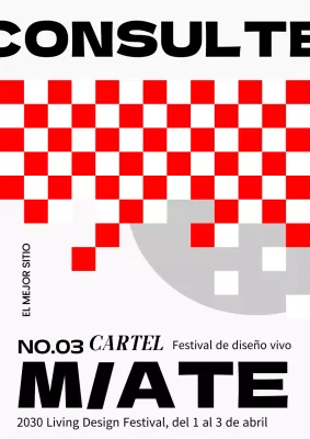 Promover el Festival de Diseño Vivo Rojo y Negro