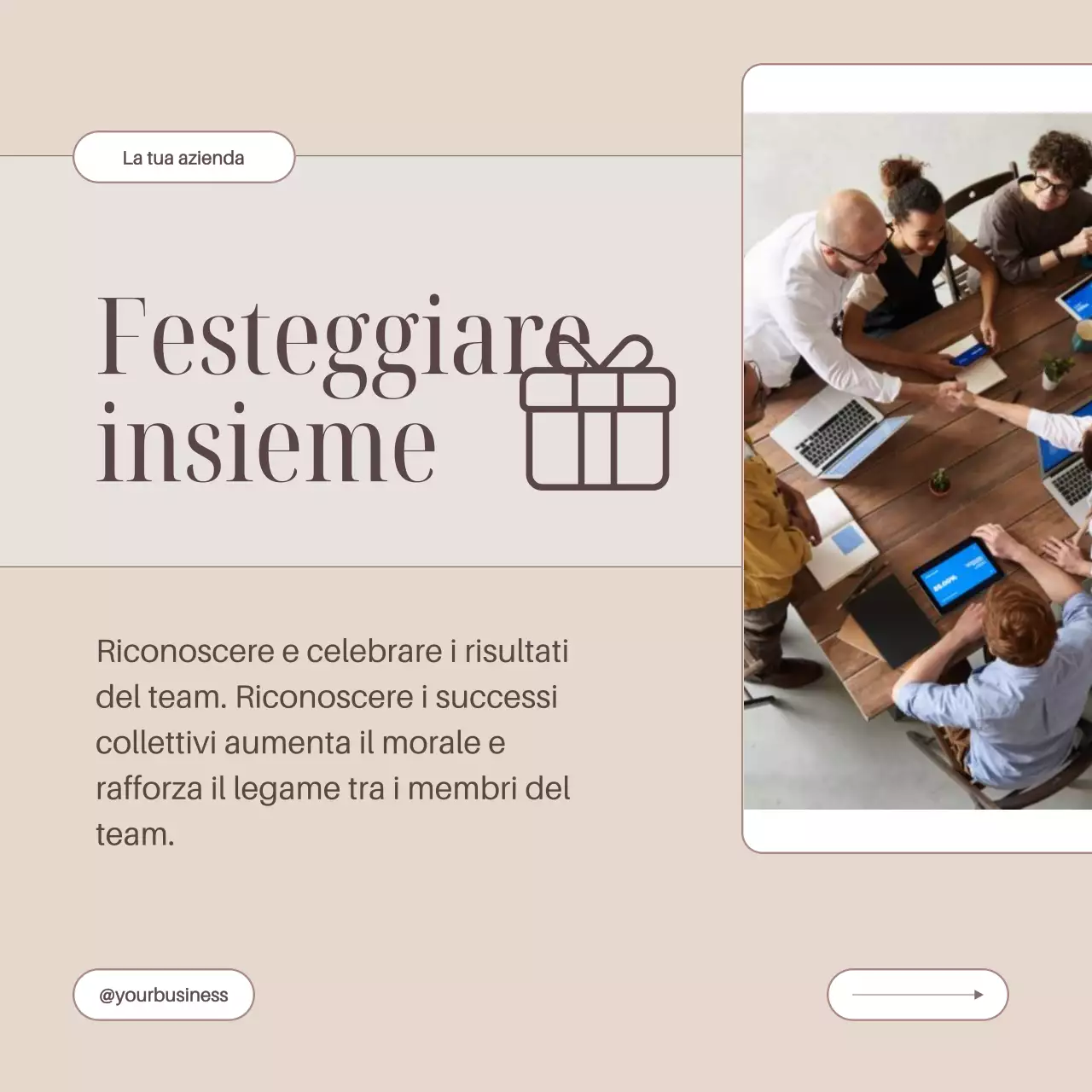 Guida al team building in ufficio minimalista in beige e marrone