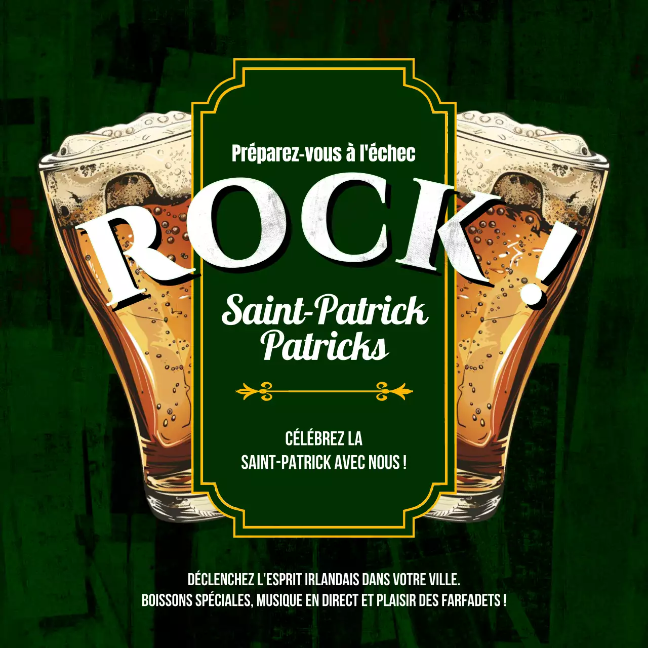 Affiche classique de la fête de la Saint-Patrick