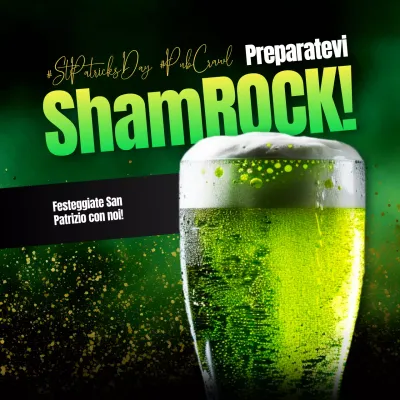 Poster celebrativo della birra verde per la festa di San Patrizio