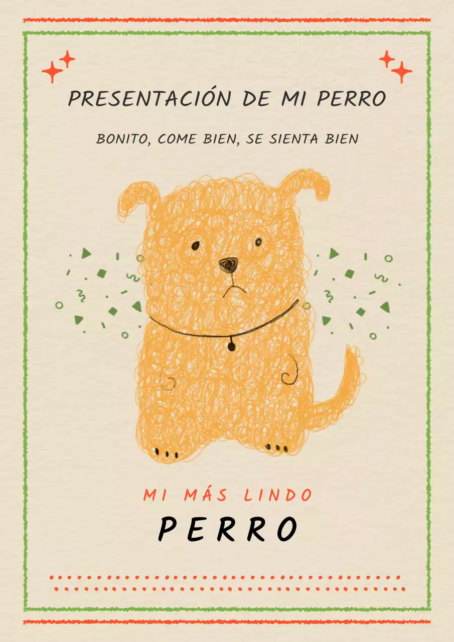 Presentación de nuestro cachorro beige y verde lima