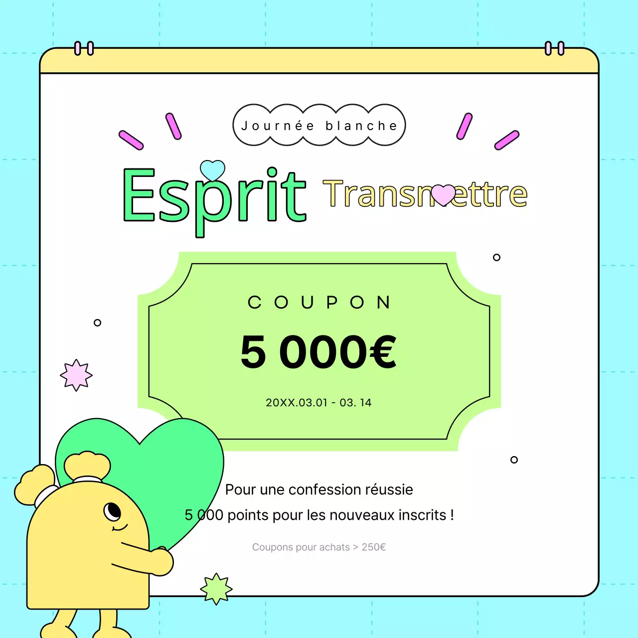 Promouvoir un événement kitsch pour la Journée blanche avec des couleurs fluorescentes et des roses vifs