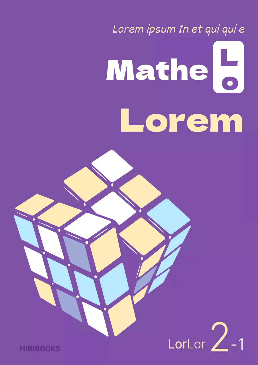 Minimalistische lila und weiß Sekundarstufe Mathematik Prüfung Buchdeckel