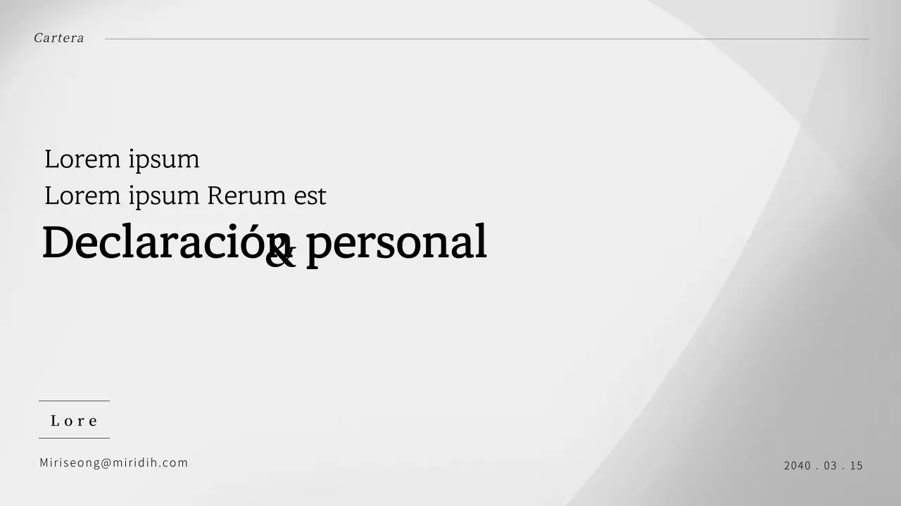 Una carta de presentación sencilla y gris