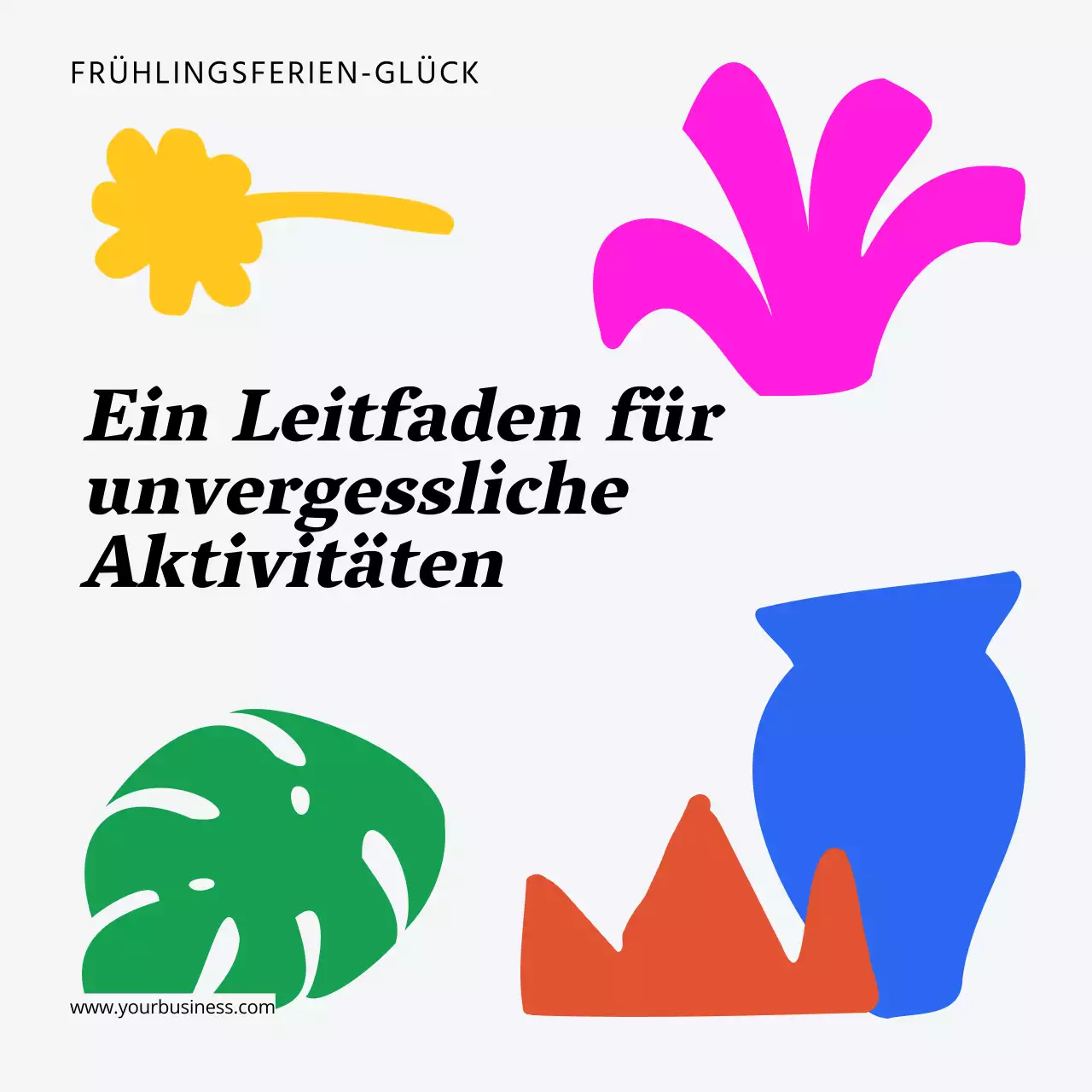 Weiß und Neon Geometric Spring Break Activity Guide
