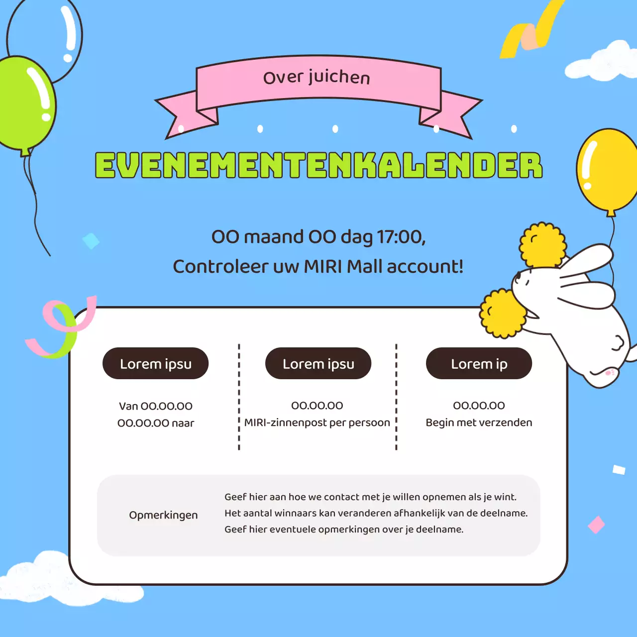 Promoot een giveaway om je favoriete lichtblauwe personage aan te moedigen