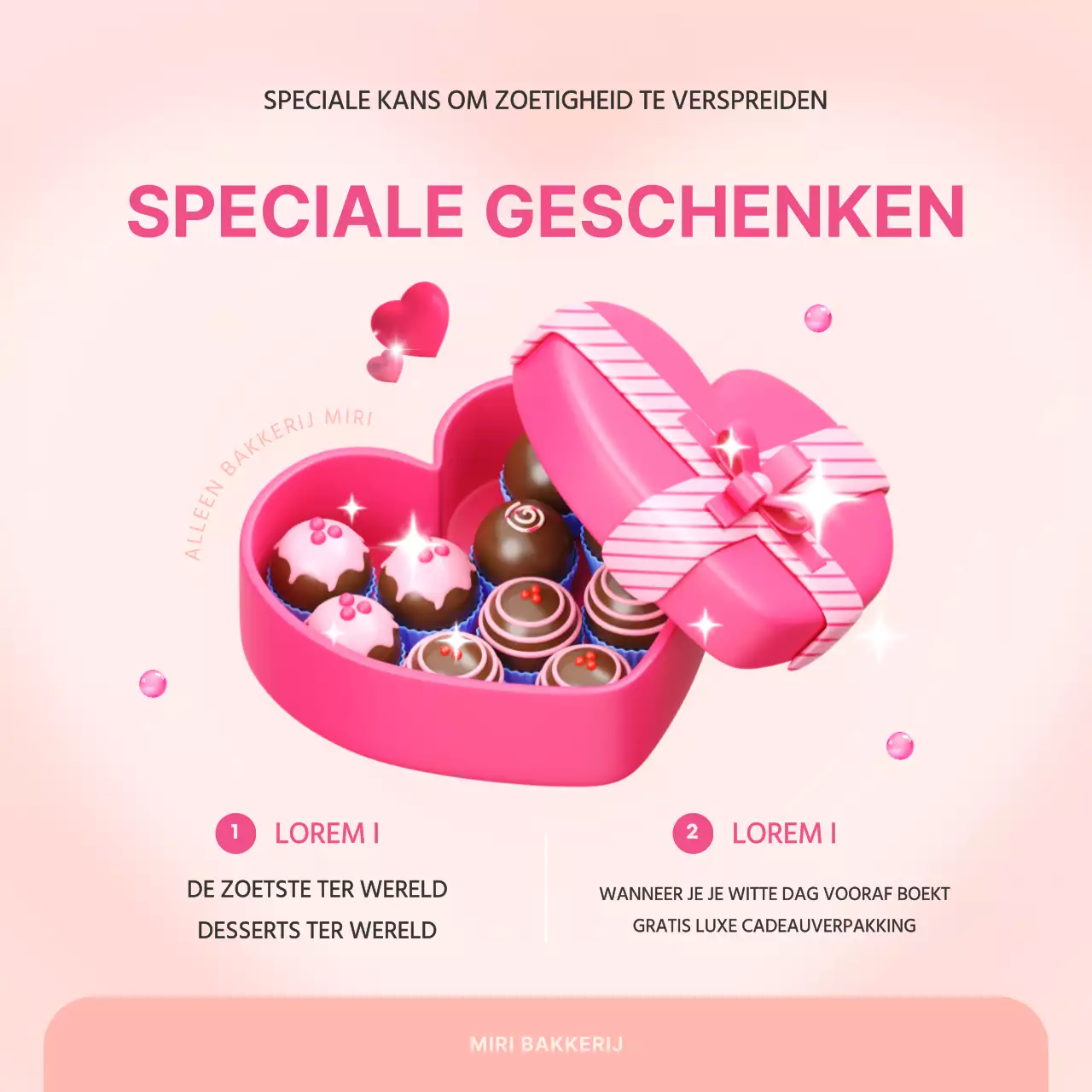 Promoot een leuke White Day-verkoop in roze en beige