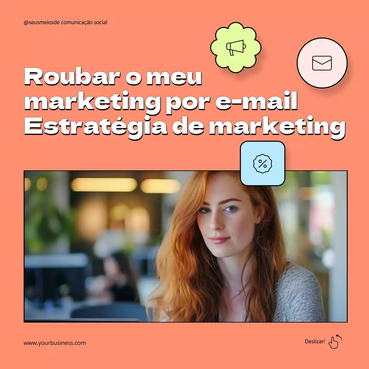 Guia de estratégia de marketing por correio eletrónico geométrico laranja e néon