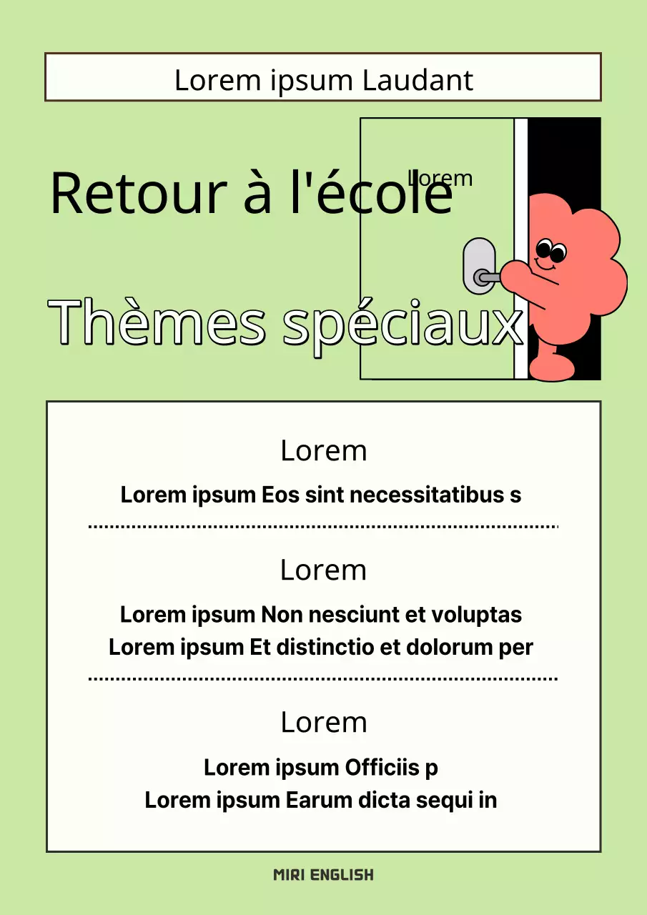 Promouvoir les annonces de séminaires de rentrée scolaire avec un simple schéma de couleurs vert citron.