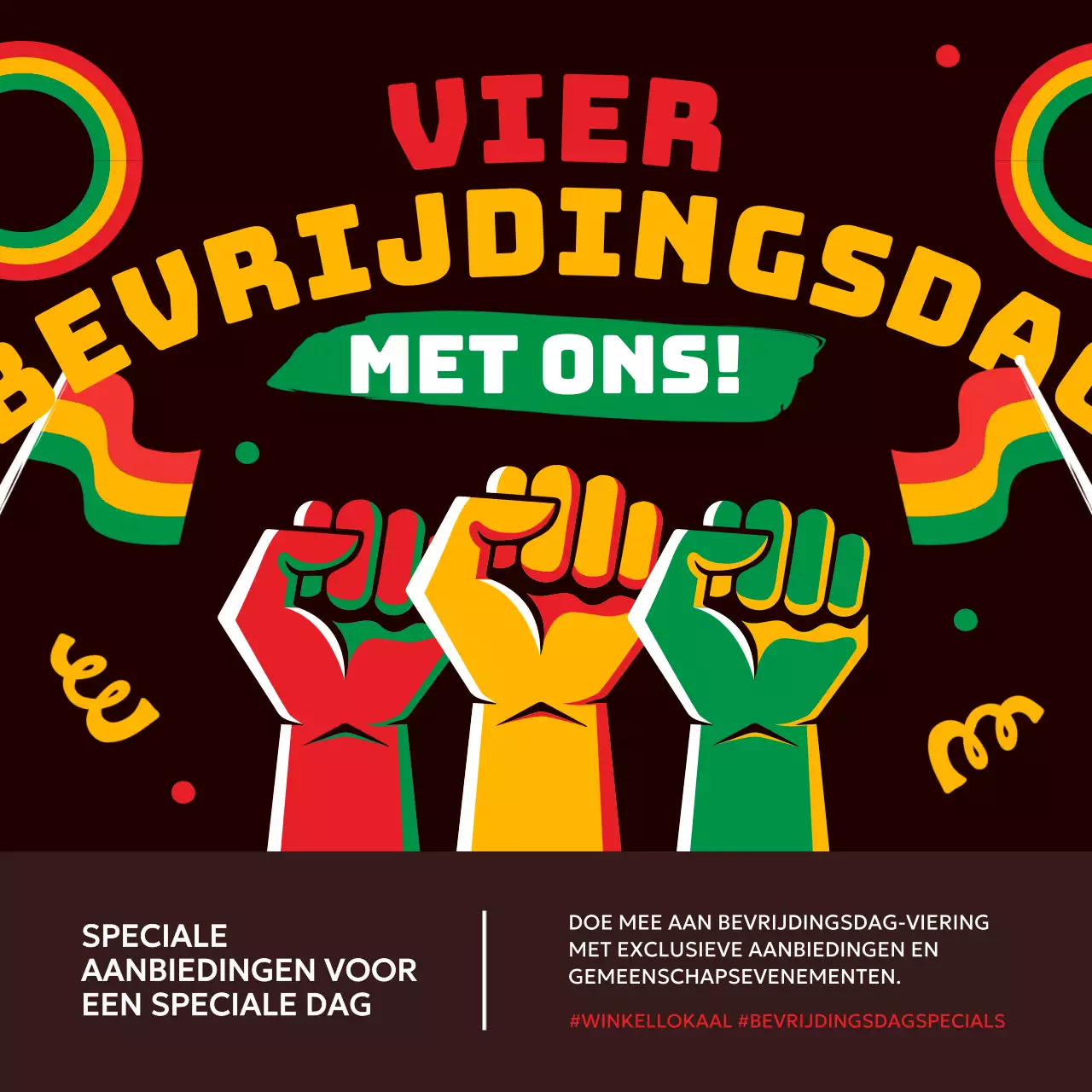 Promoot een gedurfde nieuwjaarsuitverkoop in bruin en geel