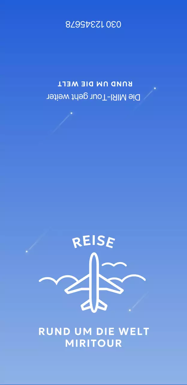 Einfache Reisebüroartikel mit einem blauen Gitter und einer Illustration eines Flugzeugs.