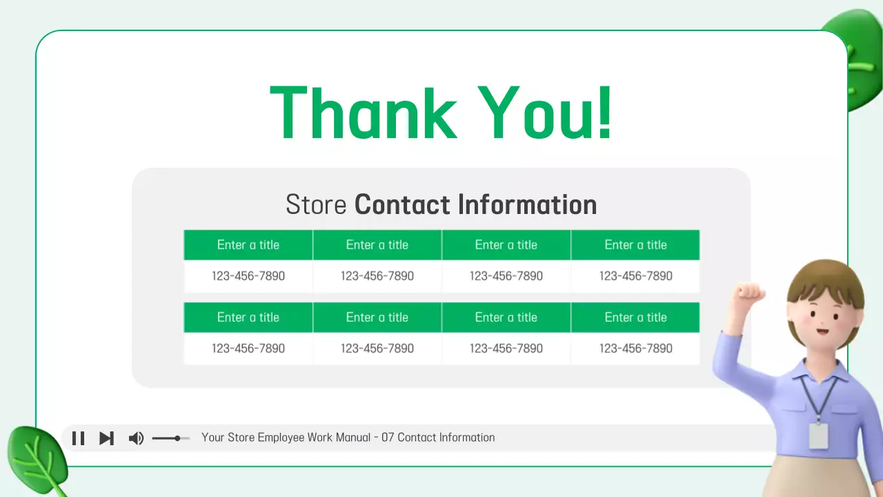 Green Modern 직원 매뉴얼 프레젠테이션