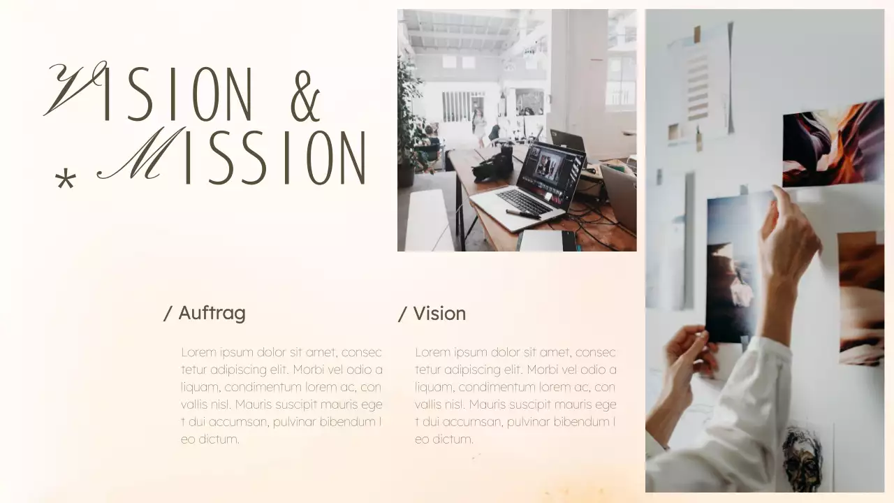 Elegante kreative Designmappe in Beige und Khaki