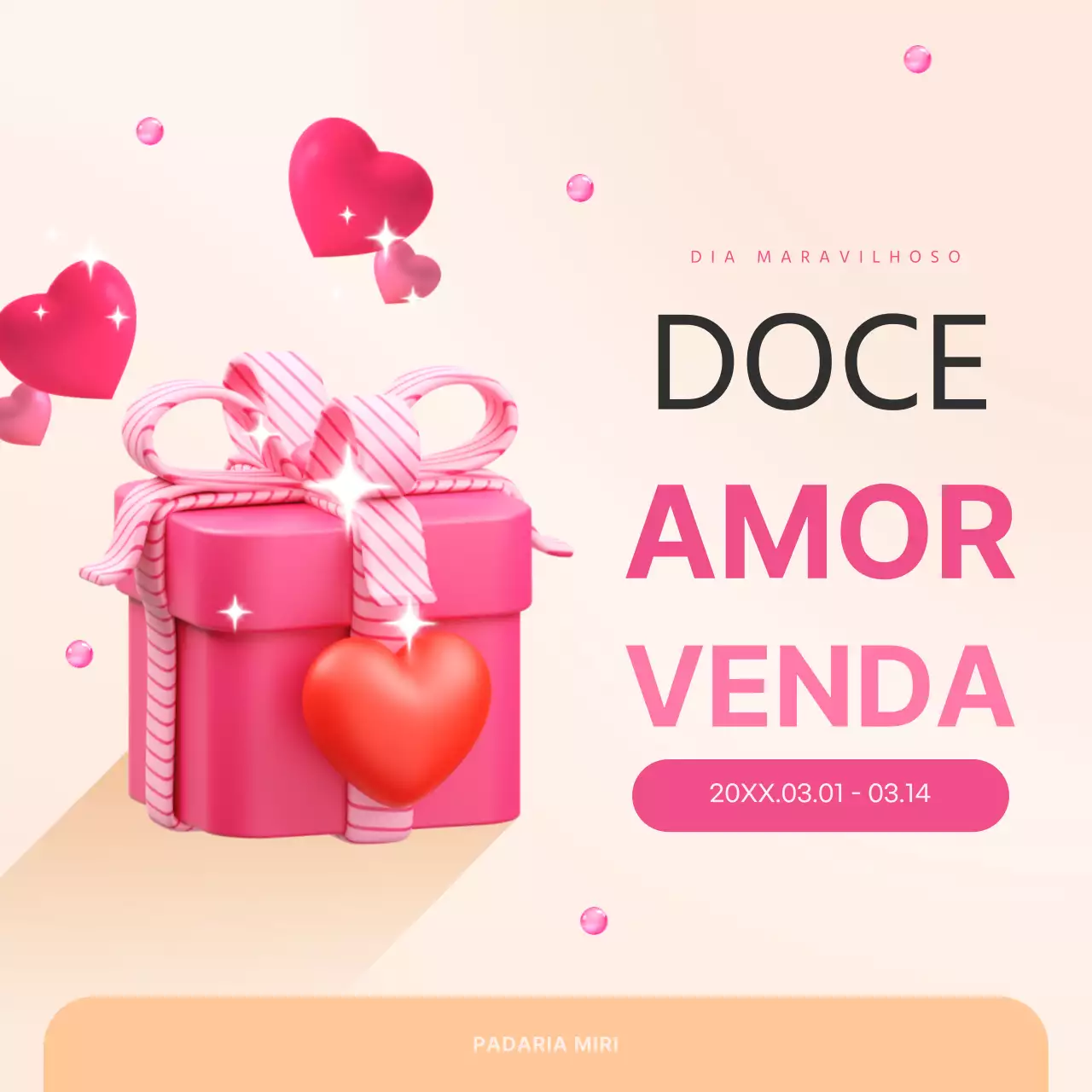 Promover uma venda gira para o Dia Branco em cor-de-rosa e bege