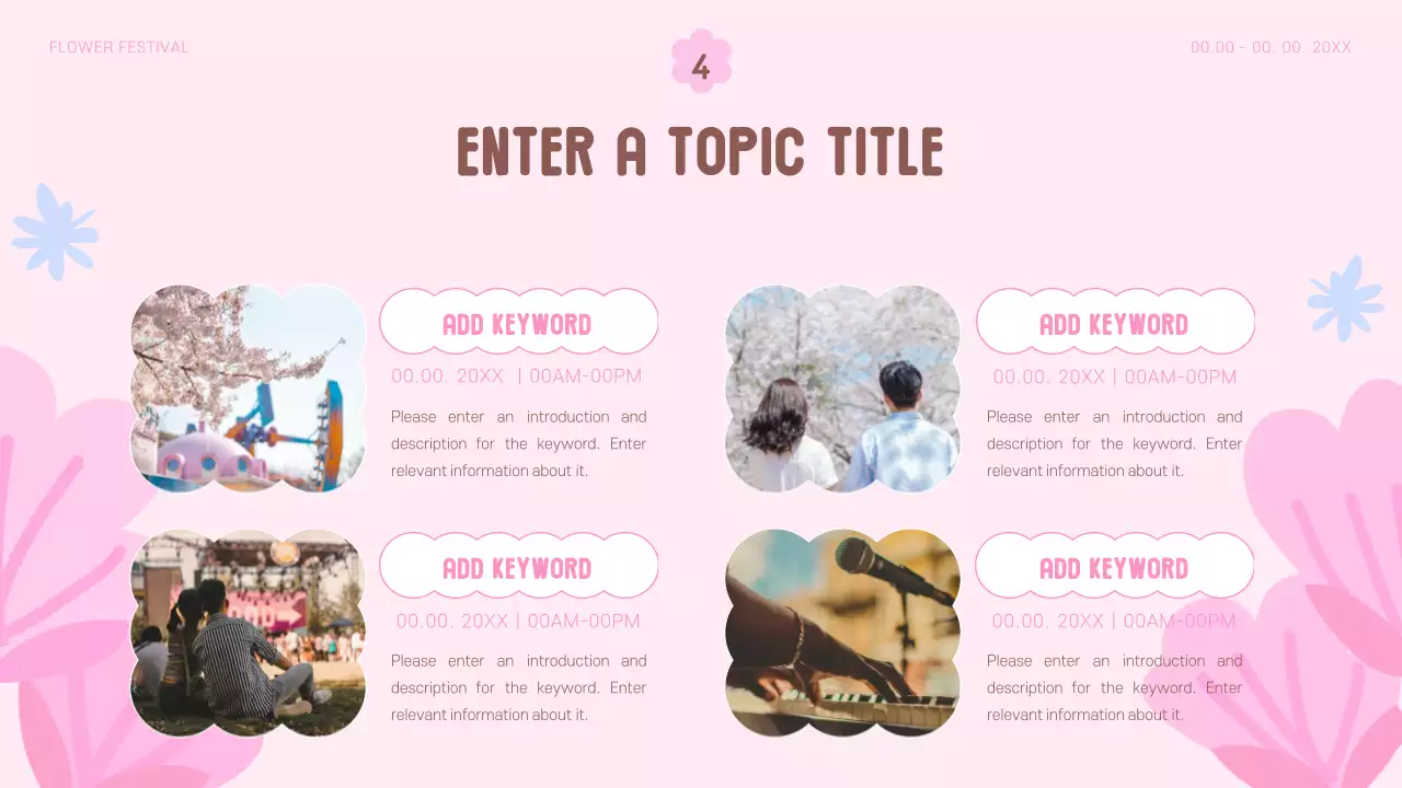 Pink Floral Festival Announcement Presentation
