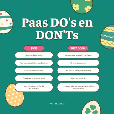 Groen Eenvoudig Pasen Checklist Publiciteit