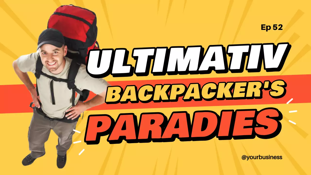 Orange und Gelb Bold Backpacker Travel Tips Cover Guide